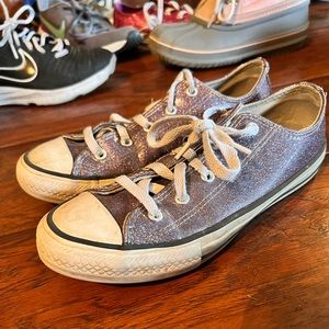 Girls multi-color glitter converse